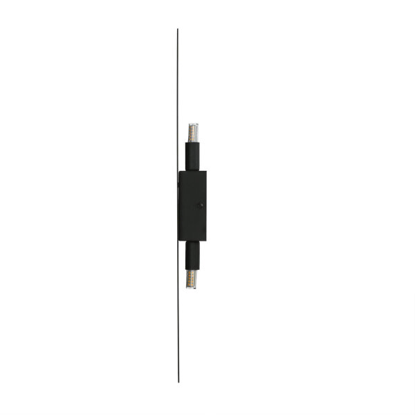 Wandleuchte Schwarz Modern Metall 50 cm lang flach eckig