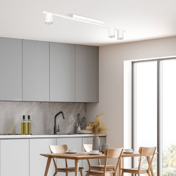 Deckenleuchte Weiß Modern lang 80 cm flach 3-flammig