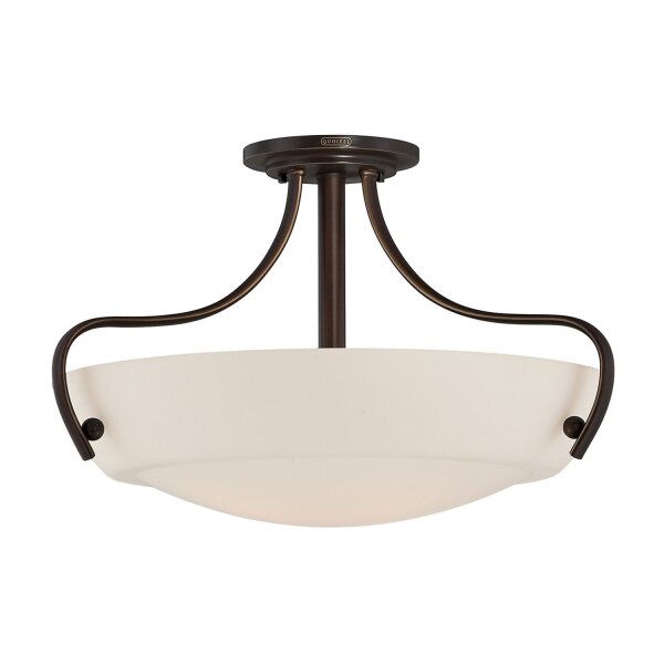 Deckenleuchte Bronze Glas Metall E27 3-flammig Ø46 cm