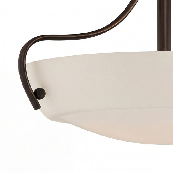 Deckenleuchte Bronze Glas Metall E27 3-flammig Ø46 cm