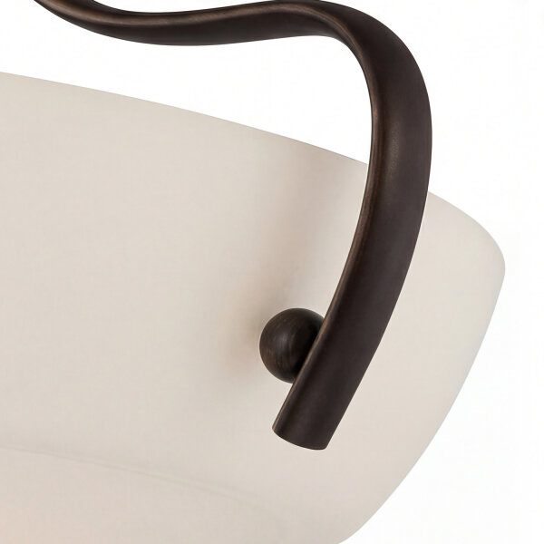 Deckenleuchte Bronze Glas Metall E27 3-flammig Ø46 cm