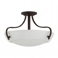 Deckenleuchte Bronze Glas Metall E27 3-flammig Ø46 cm