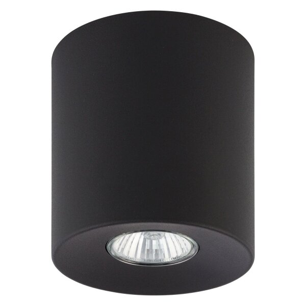 Aufbauspot Schwarz Metall Ø 11 cm rund GU10 ADELIA