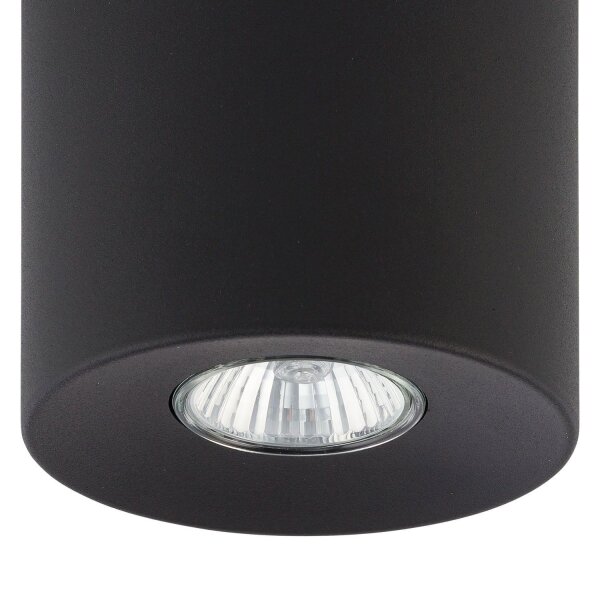 Aufbauspot Schwarz Metall Ø 11 cm rund GU10 ADELIA