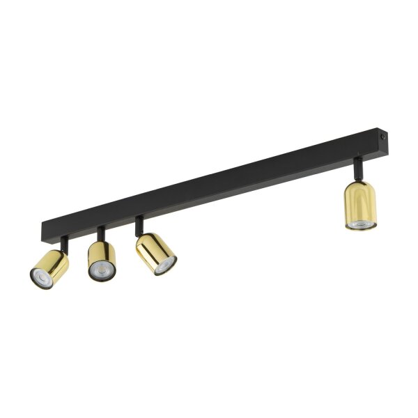 Deckenlampe verstellbar Metall 94 cm lang Schwarz Gold