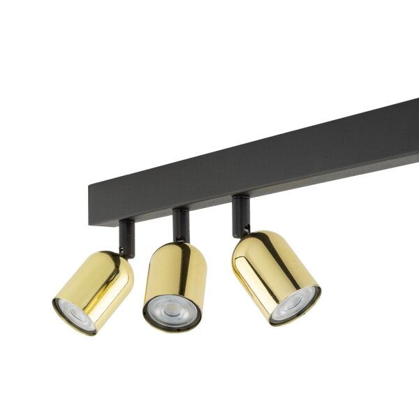 Deckenlampe verstellbar Metall 94 cm lang Schwarz Gold