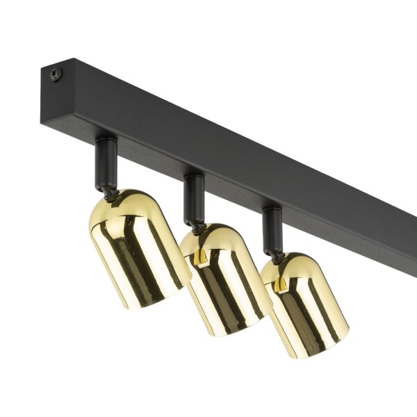 Deckenlampe verstellbar Metall 94 cm lang Schwarz Gold