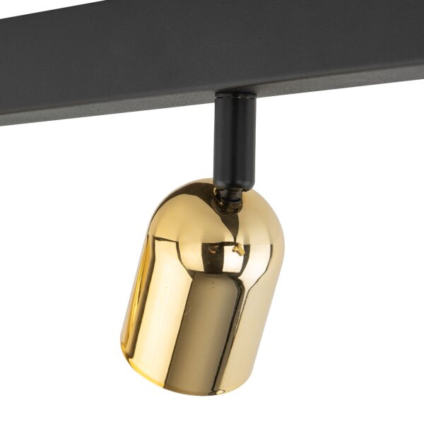 Deckenstrahler Wohnzimmer 84 cm lang Metall Schwarz Gold