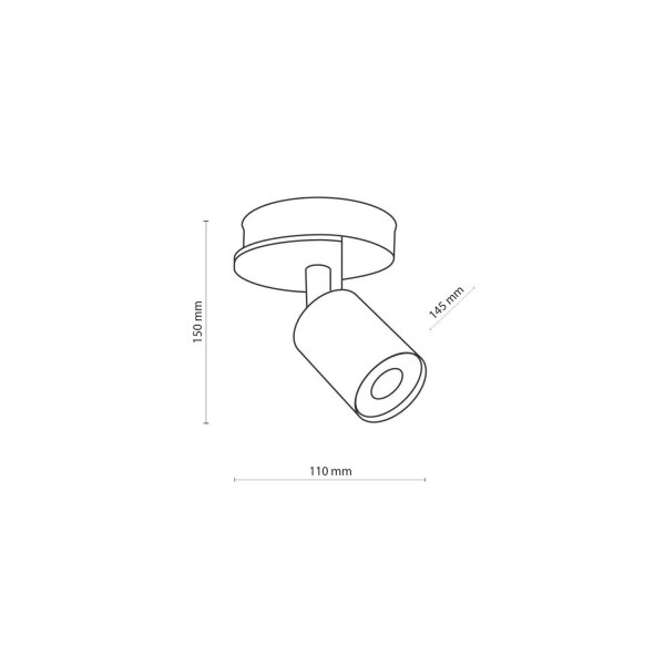 Spot Strahler Metall Holz schwenkbar Schwarz Natur GU10