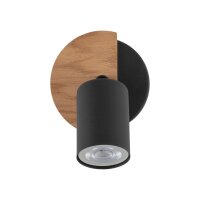 Spot Strahler Metall Holz schwenkbar Schwarz Natur GU10