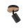 Spot Strahler Metall Holz schwenkbar Schwarz Natur GU10