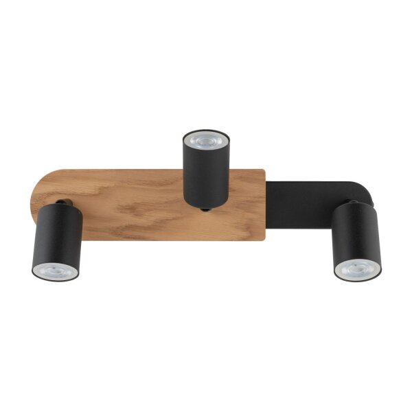 Aufbaustrahler 3-flammig GU10 51 cm Metall Holz Modern