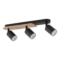 Aufbaustrahler 3-flammig GU10 51 cm Metall Holz Modern