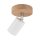 Spot Lampe Holz Metall Ø 10 cm schwenkbar Weiß Natur