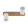 Deckenlampe Weiß Holz Metall länglich 35 cm GU10 LIDIA