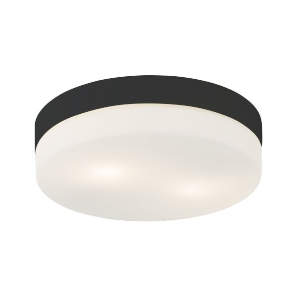Badlampe Decke IP44 Badezimmer Ø 29 cm rund Weiß Schwarz