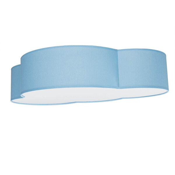 Deckenleuchte Kinderzimmer Blau Wolke Stoffschirm 4x E27