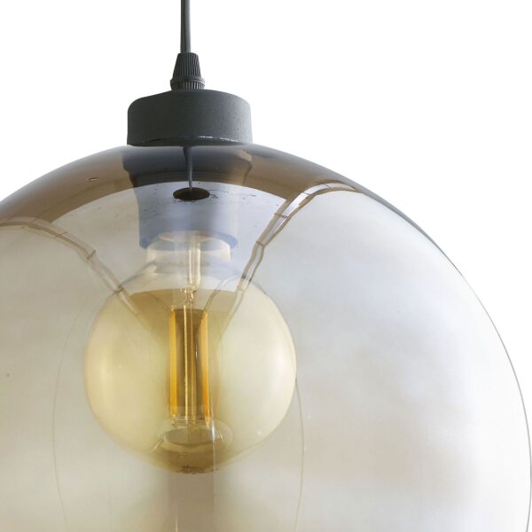Hängelampe Kugel Ø 30 cm E27 Rauchglas verstellbar