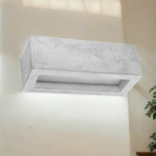 Beton Wandleuchte Up Down 30 cm eckig E27 Grau