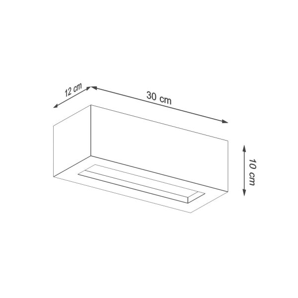 Beton Wandleuchte Up Down 30 cm eckig E27 Grau
