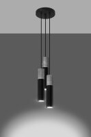 Hängelampe Schwarz Grau Ø 20 cm Metall Beton...