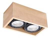 Deckenleuchte Holz eckig klein f&uuml;r 2x GU10 wohnlich