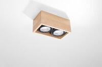 Deckenleuchte Holz eckig klein für 2x GU10 wohnlich
