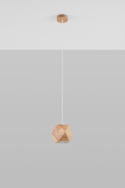 Hängelampe Holz geometrisch klein GU10 wohnlich ALBALI
