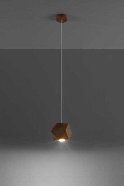 Hängelampe Holz geometrisch klein GU10 wohnlich ALBALI