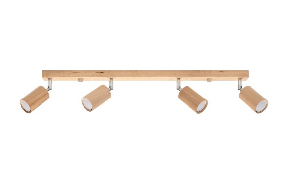 Deckenstrahler Holz 4-flammig 80 cm lang GU10 VESUVIA