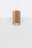 Deckenleuchte Holz H: 10 cm klein flach blendarm GU10