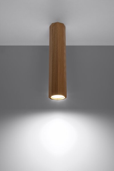 Deckenspot Holz H: 30 cm schmal GU10 blendarm Modern