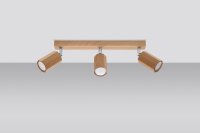 Deckenstrahler 3-flammig GU10 schwenkbar B: 45 cm Holz