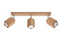 Deckenleuchte 3-flammig 45 cm lang Holz GU10 BASILEA