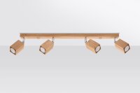Deckenlampe Holz 4-flammig 80 cm lang wohnlich GU10