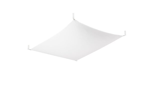 Deckenlampe Weiß Stoff 105 cm lang eckig inkl. LED