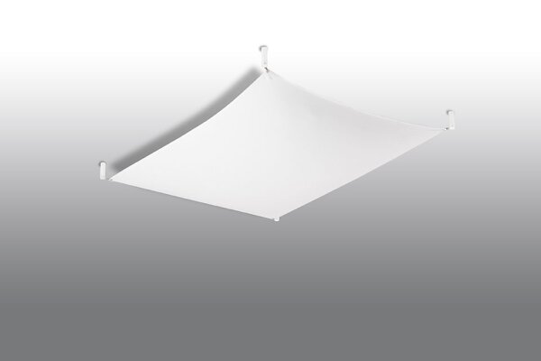 Deckenlampe Weiß Stoff 105 cm lang eckig inkl. LED