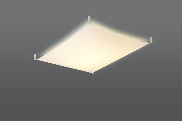 Deckenlampe Weiß Stoff 105 cm lang eckig inkl. LED