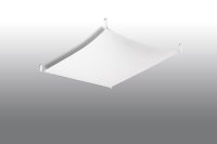 Deckenlampe Weiß Stoff 105 cm lang eckig inkl. LED