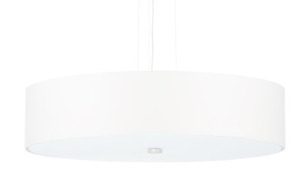 Hängelampe Stoff Glas Ø 50 cm rund Weiß 5x E27 ZIROLI