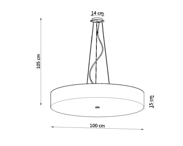 Große Pendelleuchte rund Ø 100 cm Weiß Stoff Glas 6x E27