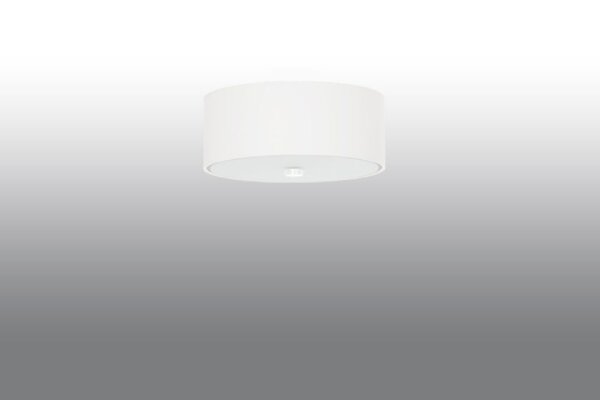 Deckenlampe Weiß Stoff Glas Ø 30 cm rund blendarm 3x E27