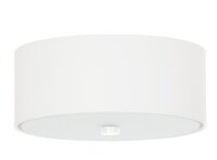 Deckenlampe Wei&szlig; Stoff Glas &Oslash; 30 cm rund...