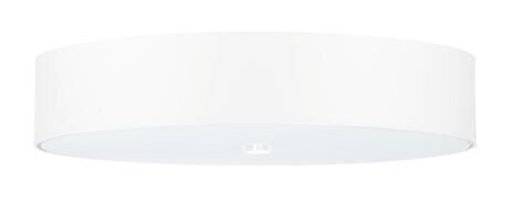 Deckenlampe rund Ø 50 cm Weiß Stoff Glas blendarm 5x E27