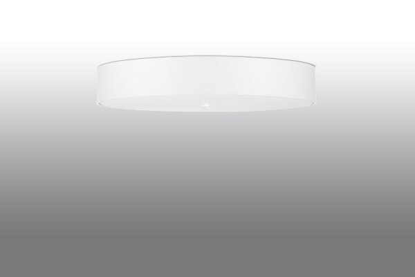 Deckenleuchte groß Ø 80 cm rund Weiß Stoff Glas 6x E27