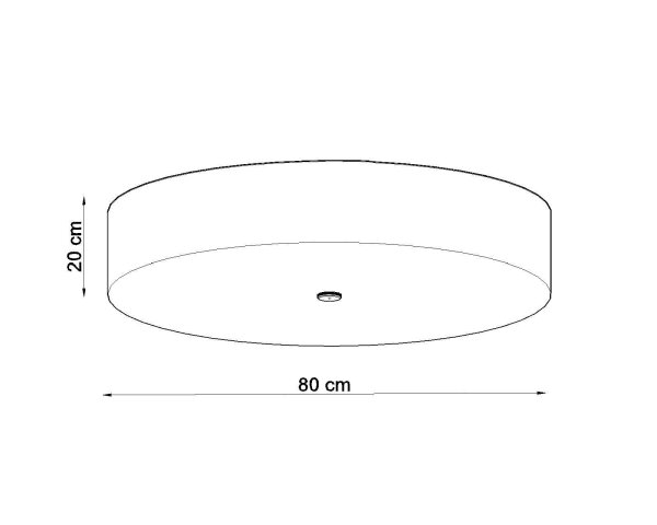 Deckenleuchte groß Ø 80 cm rund Weiß Stoff Glas 6x E27
