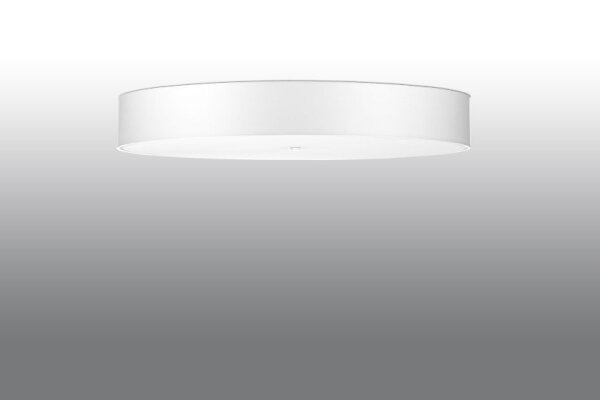 Deckenlampe groß Ø 100 cm rund Weiß blendarm Stoff Glas