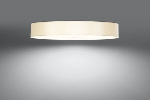 Deckenlampe groß Ø 100 cm rund Weiß blendarm Stoff Glas