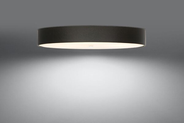 Deckenlampe rund Ø 100 cm Schwarz blendarm 6x E27 ZIROLI