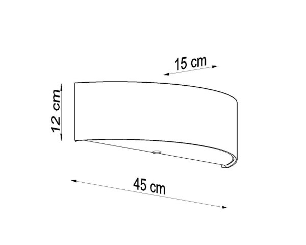 Wandlampe Up Down Schwarz Stoff Glas 45 cm indirekt